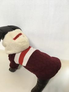 Комбинезон д-собак р-р L 45х32 винно-красный с капюшоном-ВК-445-Китай