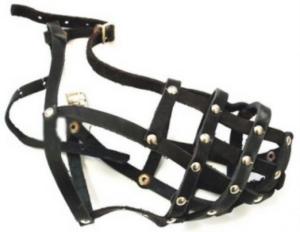 Намордник кожа сетка №4 (овчарка кобель)-НК-4