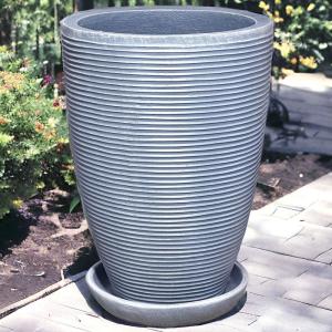 Полоски высокий кашпо d39 h55см серый темн.