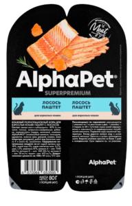 Корм д/кошек конс 80г лосось ALPHAPET 