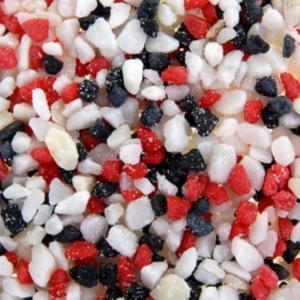 Цветная мраморная крошка 2-5 мм КРАСНО-ЧЕРНО-БЕЛАЯ (блестящая) 1 кг