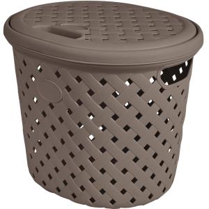 Корзина д/белья с крышкой Rattanx 14 л шоколадный мокко /10  ПлР