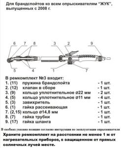 Ремкомплект №3 д/брандспойта /3/25 ЖУК