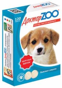  Мультивитаминное лакомство ЗДОРОВЫЙ ЩЕНОК 120таб (ш-б=6шт) ДОКТОР  ZOO