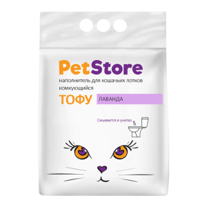 Наполнитель PET STORE (Пет Стор) комкующийся ТОФУ Лаванда 5л 1/10/240