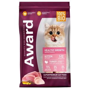 Корм д-котят сух 1,5кг кормящ-беремен. кошек с индейкой и курицей с добавл. рыб. жира AWARD (Авард)