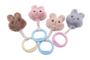 Игрушка-пищалка WOGY д-собак Зайчик 24х10.5х4см с кольцом d=8см микс арт.10922-2855 Код268555