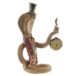 Фигурка декоративная Змея с часами, L22 W13 H38 см, (LR44х1 не прил.)