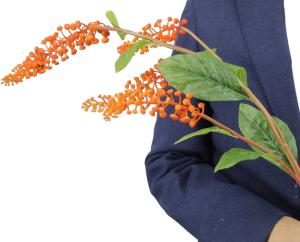 Искусственные цветы Ветка с ягодами оранж. Н97см 