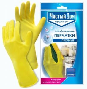 Перчатки латексные хозяйственные р-р S-240-12 06-892 Чистый Дом Перчатки латексные хозяйственные р-р S-240-12 06-892 Чистый Дом