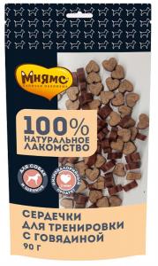 Лакомства д-собак Мнямс Тренировочные Сердечки с говядиной 90г