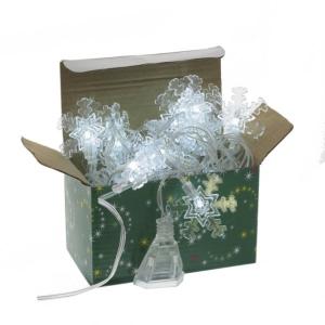 Гирлянда Снежинка 20шт 5м, прозрачный провод, бел,