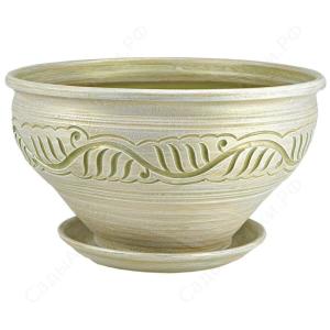 Вьюн горшок с поддоном 9л d37см олива