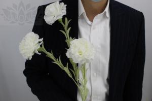 Искусственные цветы Гвоздика белая Н75 см 