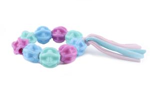 Игрушка WOGY Green/Blue/Pink д/собак Кольцо d=11см с вращающимися элементами на веревке арт.10922-28