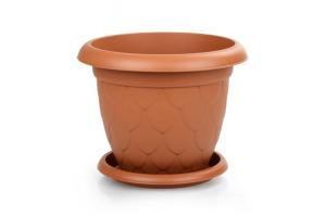 Капля горшок с поддоном 17л терракот- Э