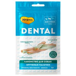 Лакомства д-собак Мнямс Dental Крученые палочки с ягненком и мятой 70г