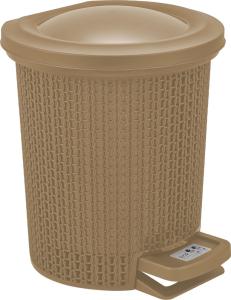 Ведро д-мусора 6л с педалью Ajur кофейный-8  ПлР