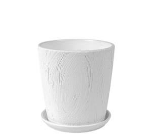 Короед 3 горшок с поддоном 1,5л d15 h15,5см конус белый