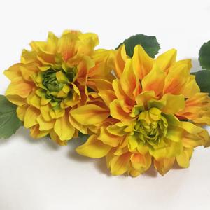 Исскуственный цветок Георгин желтый h117см