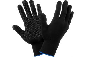 Перчатки нейлон.с ПВХ-точка, черные. -12