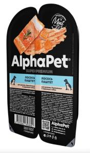 Корм д-щенков,бер и кормящ.соб, конс 100г лосось ALPHAPET 