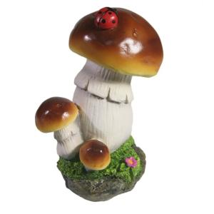 Фигура садовая Грибочки с божьей коровкой L8,5W6,5H12 см (ПОЛИСТОУН)