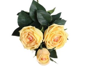 Искусственные цветы Роза из силикона h70см чайная