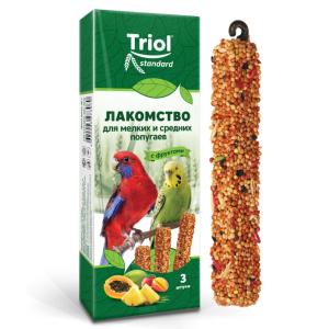 Лакомства д/попугаев с фруктами  80г 3 шт Triol Standard