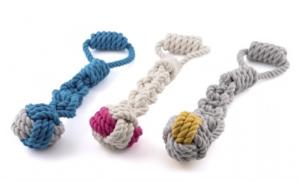 Игрушка WOGY д-собак канатная Мяч d=6см с ручкой l=30см, микс арт.10922-8534 Код270851