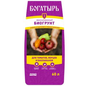 Грунт для томатов и баклажанов 60л Богатырь 1-45 Лама-торф