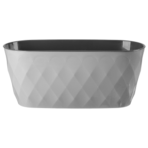 Лавр Laurel кашпо со вставкой, 5л, L35,4, W15,2, H15см, серый