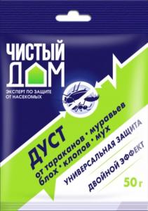 Дуст ср-во от тараканов,блох,клоп,муравьев ЧД 50г-100ТЭ