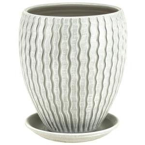 Горшок МАНЕ конус 8л d21см бел-серый