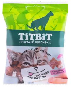 Хрустящие подушечки для кошек с паштетом из лосося 30 г