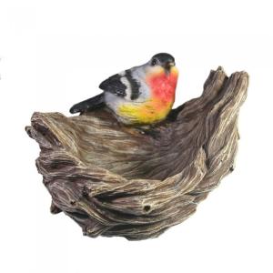 Кормушка-гнездо со снегирем L18W17H12см (ПОЛИСТОУН)