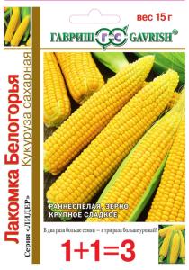 Кукуруза Лакомка Белогорья сахарная 15г (Гавриш) 1+1