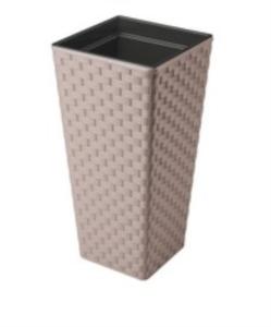 Раттана слим квадрат кашпо 77,5л таупэ h75 d40-1 Польша