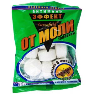 Таблетки от моли 100г Гринфилд Антимоль Эффект (6шт в уп) 8-24-288