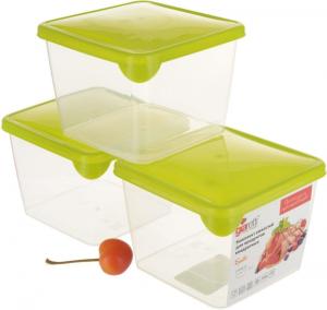 Контейнер набор Браво 0,75л квадрат микс (3шт)-36 ПлР