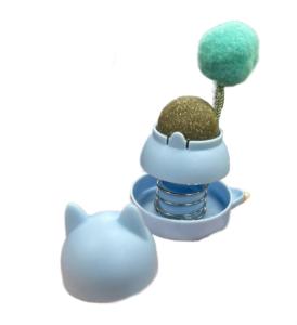 Игрушка-дразнилка WOGY д-кошек H9х5.5см, шарик меховой d2.5см на пружинке + кошачья мята, на липкой 