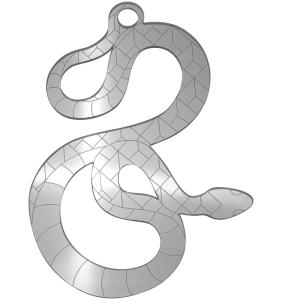 Декор подвесной Чудесная змея серебристый 15х12мм 
