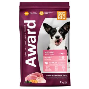 Сухой корм AWARD для щенков от 1 мес, беременных и кормящих сук средних пород с индейкой и курицей с
