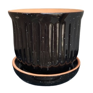 Кашпо Антик 0,6 л d13,5 h12 см черный крап