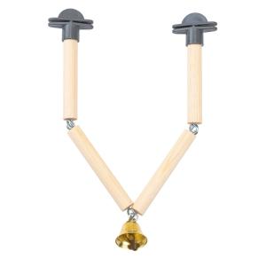 Жёрдочка-игрушка д-птиц деревянная, 4 палочки с колокольчиком, 2 крепления, L37смхD1,2см1-1