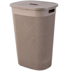 Корзина д-белья с крышкой OSLO 55 л шоколадный мокко -6  ПлР