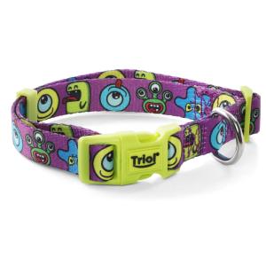 Ошейник нейлон 37см Монстрики S фиолетовый