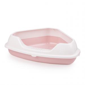 Туалет угловой с бортом 55,5х41,5х15см Лекси розовый 1-12