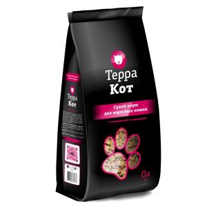Корм сухойТерра Кот  для взрослых кошек с говядиной и овощами 0,4кг