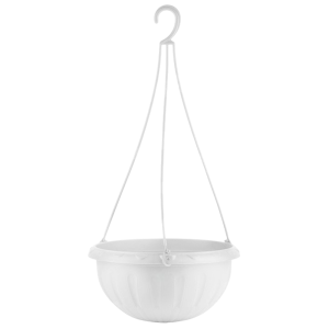 Джулия кашпо подвесное+усы, 8л, d32,5см, белый